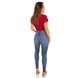 dz3498 calca jeans feminina skinny media rasgo joelho denim zero costas 2