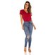dz3498 calca jeans feminina skinny media rasgo joelho denim zero frente