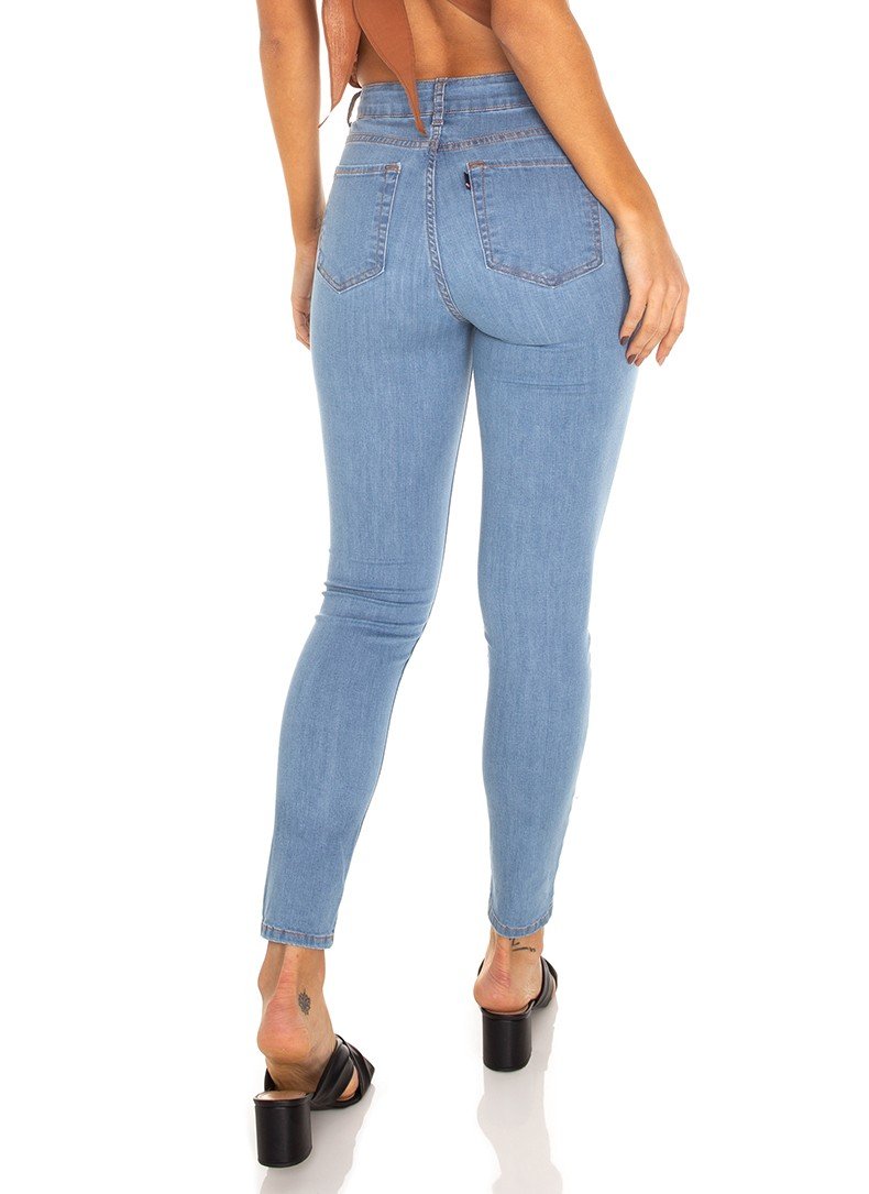 dz3571 calca jeans feminina skinny media cigarrete tradicional denim zero costas prox