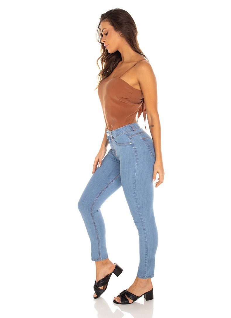 dz3571 calca jeans feminina skinny media cigarrete tradicional denim zero lado