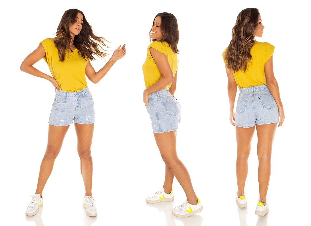 dz6411 shorts jeans feminino mom botoes encapados denim zero tripla