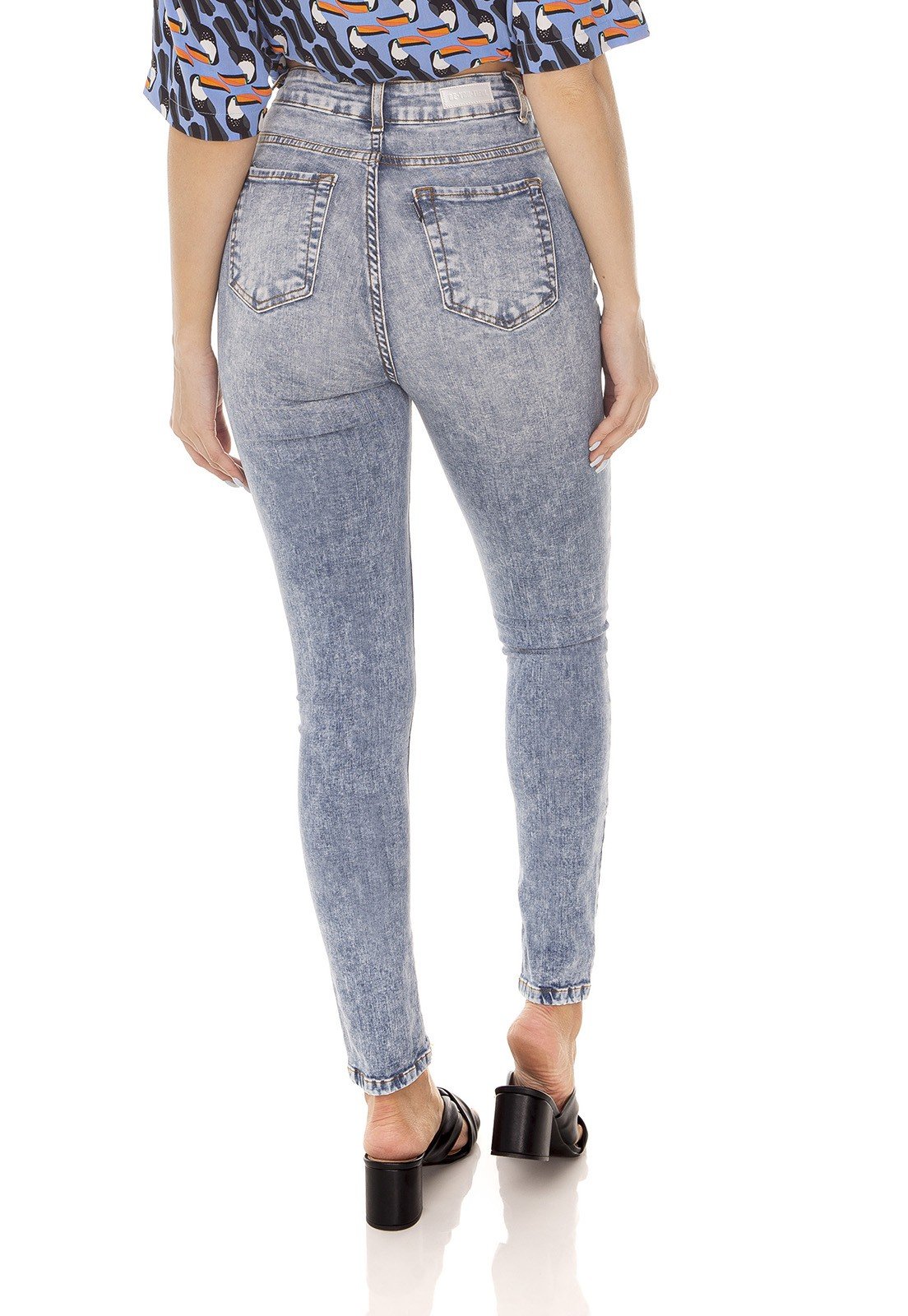 dz3616 calca jeans feminina skinny hot pants cropped denim zero costas prox