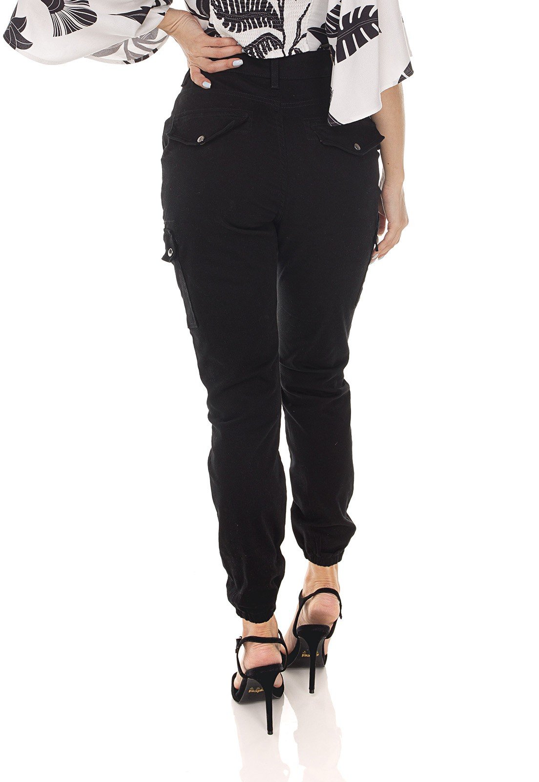 dz3575 calca jeans feminina mom fit bolsos utilitarios denim zero costas prox