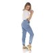 dz3611 calca jeans feminina jogger com cordao denim zero lado
