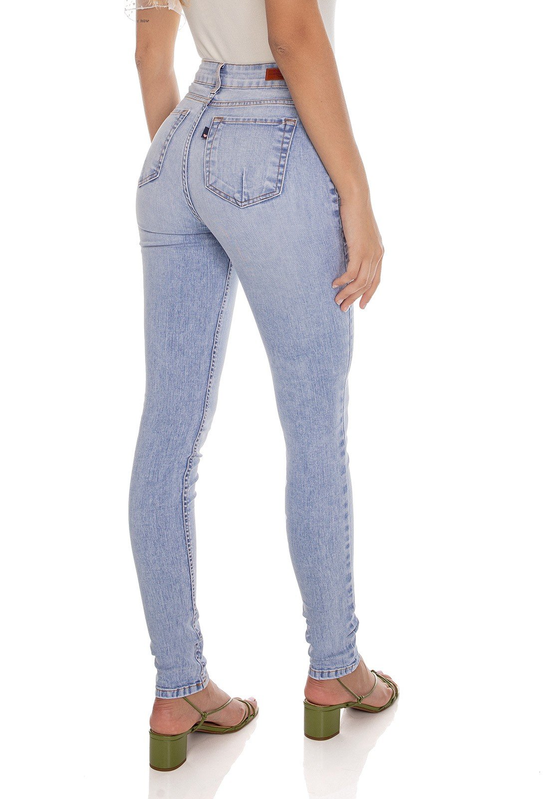 dz3595 re calca jeans feminina fechamento com botoes denim zero costas prox