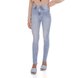 dz3599 com calca jeans feminina skinny hot pants barra corte a fio denim zero frente prox