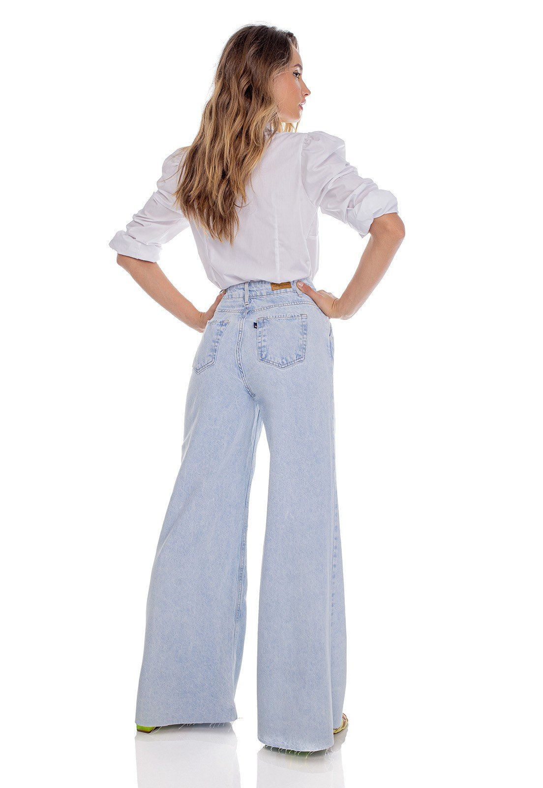 dz3610 alg calca jeans feminina pantalona barra corte a fio denim zero costas