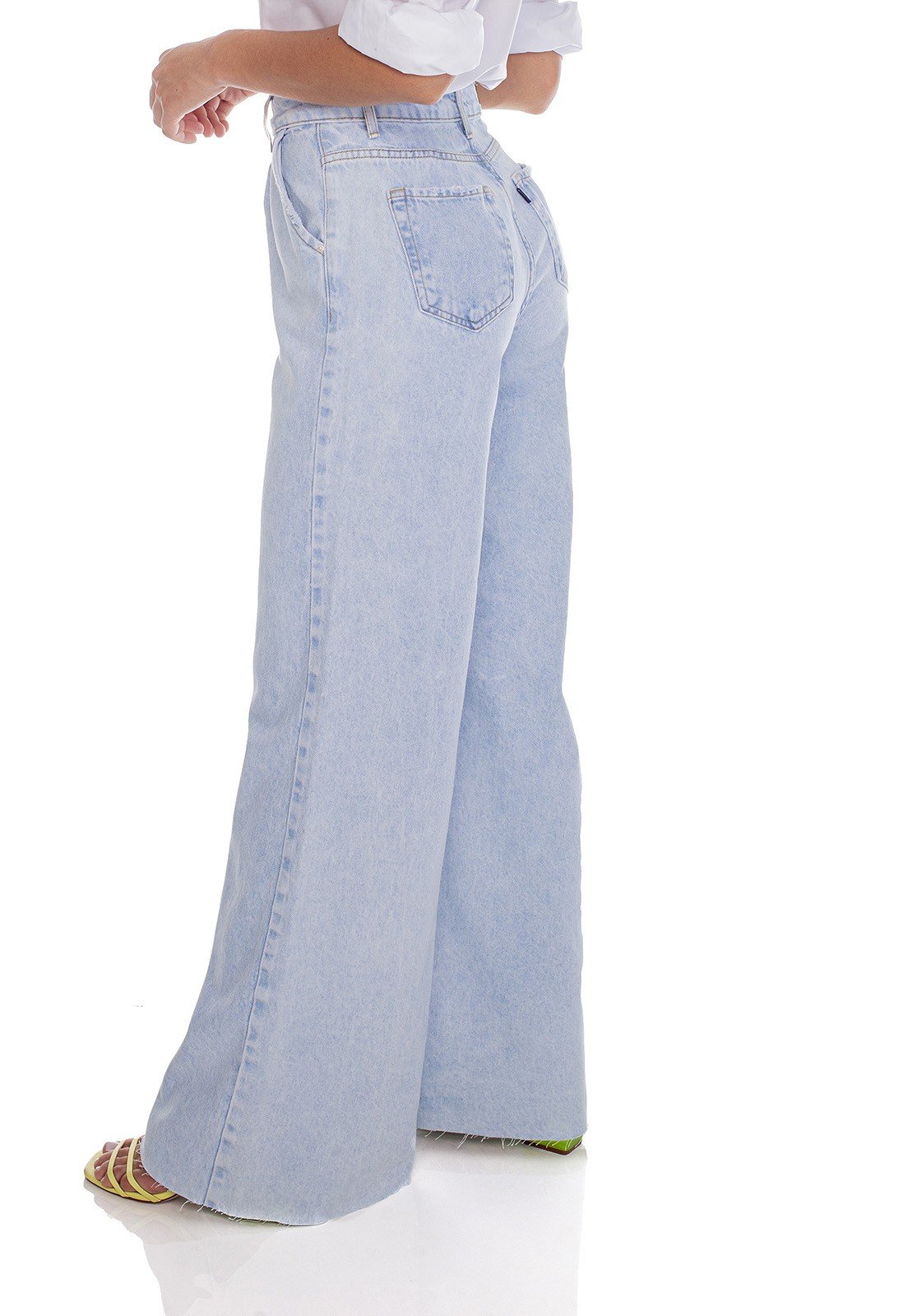 dz3610 alg calca jeans feminina pantalona barra corte a fio denim zero lado prox