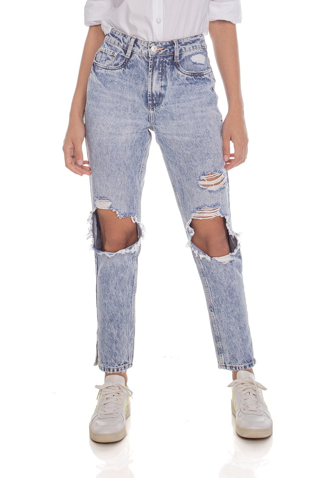 dz3612 alg calca jeans feminina mom destroyed denim zero frente prox