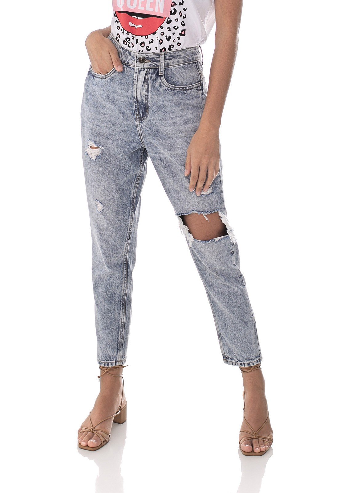 dz3640 alg calca jeans feminina mom cropped rasgo no joelho denim zero frente prox 02