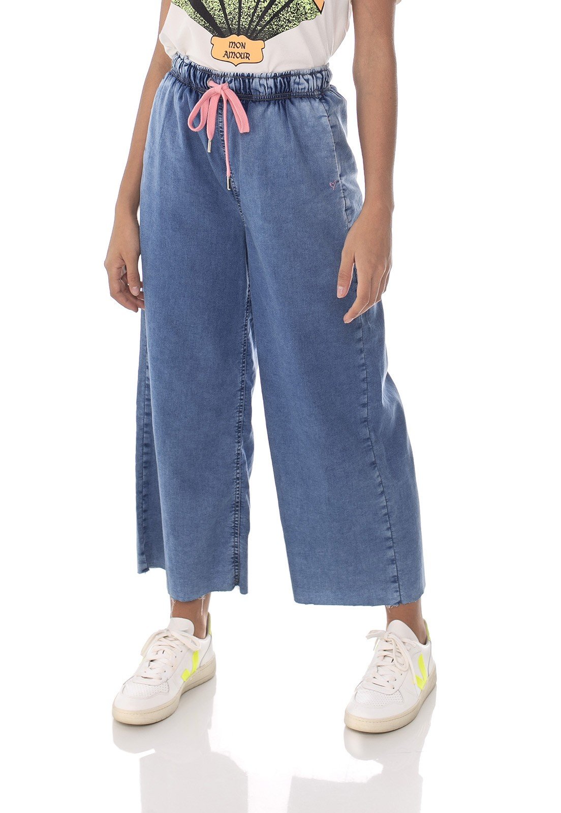 dz3638 com calca jeans feminina pantacourt fit denim zero frente prox