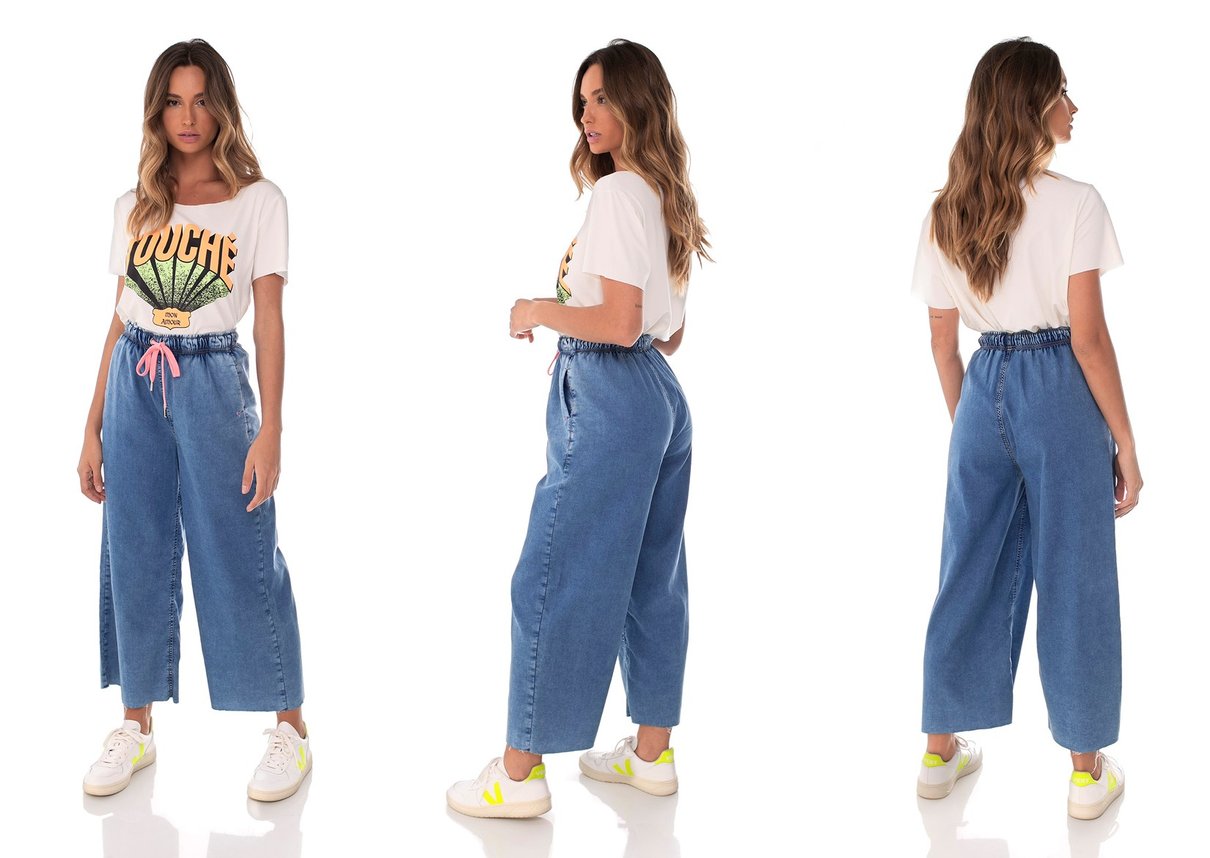 dz3638 com calca jeans feminina pantacourt fit denim zero trio