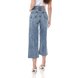 dz3661 alg calca jeans feminina wide leg com rasgo no joelho denim zero costa prox