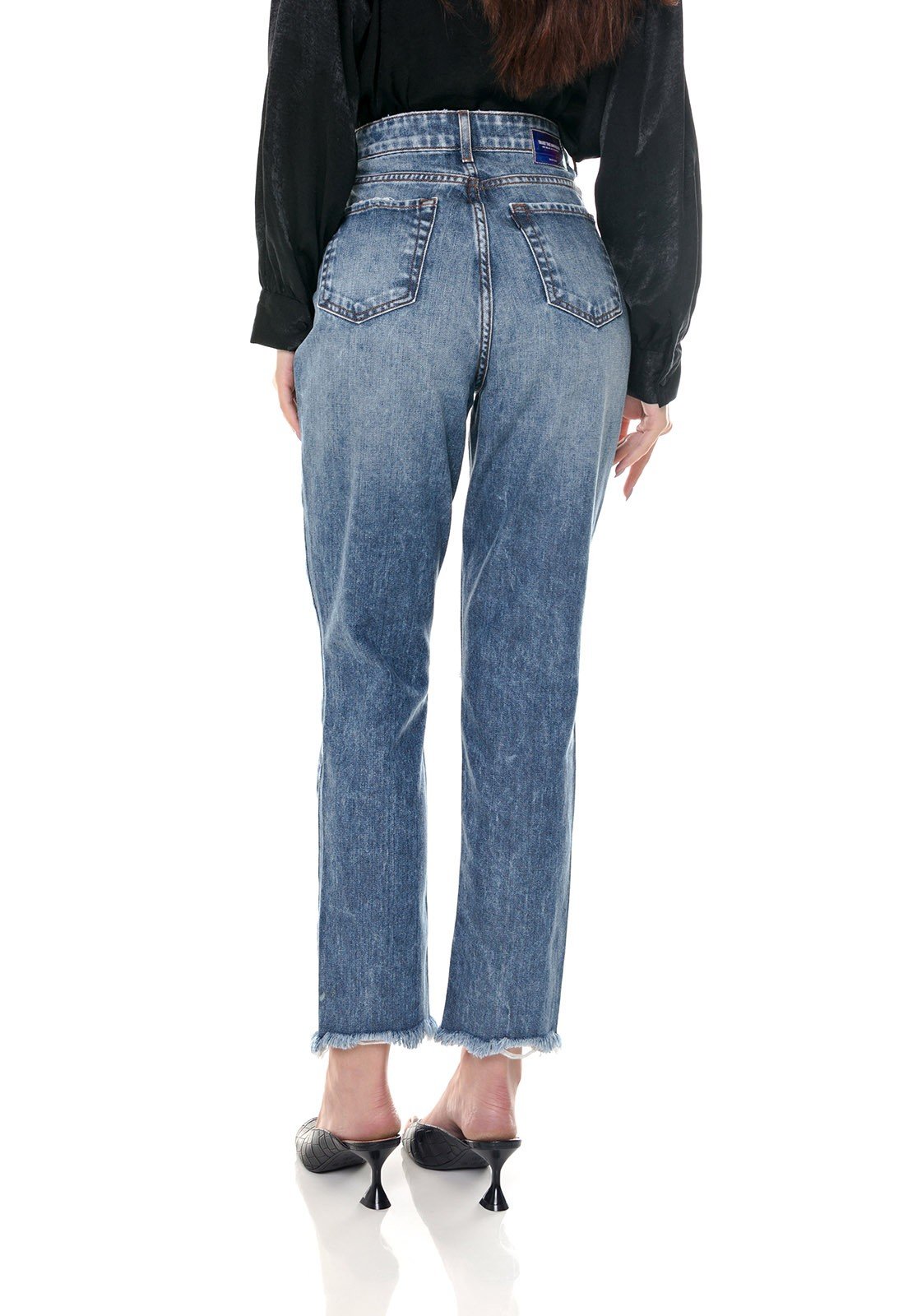 dz3660 alg calca jeans feminina mom com rasgos denim zero costas prox