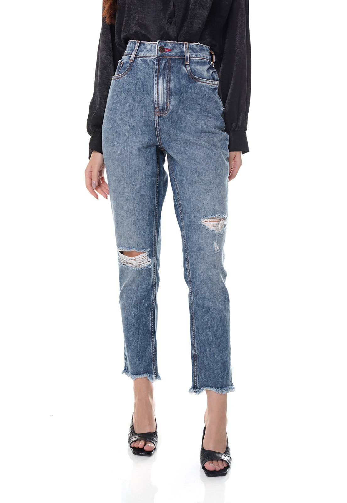 dz3660 alg calca jeans feminina mom com rasgos denim zero frente prox