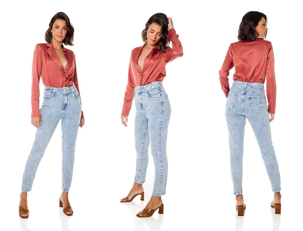 dz3685 com calca jeans feminina mom fit com cinto denim zero trio