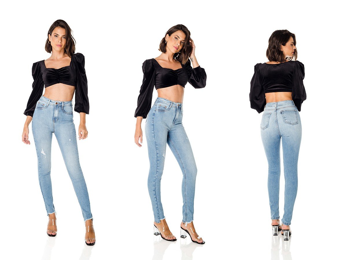 dz3682 re calca jeans feminina skinny hot pants barra irregular denim zero trio