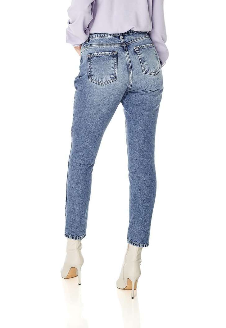dz3690 alg calca jeans feminina dad pants gancho assimetrico denim zero costas prox