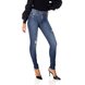dz3663 re calca jeans feminina skinny media com puidos denim zero frente prox