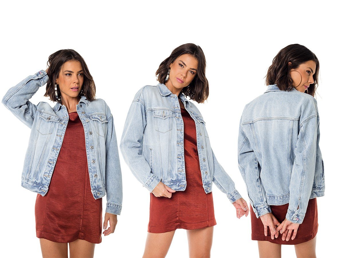dz9129 alg jaqueta jeans feminina retro denim zero trio