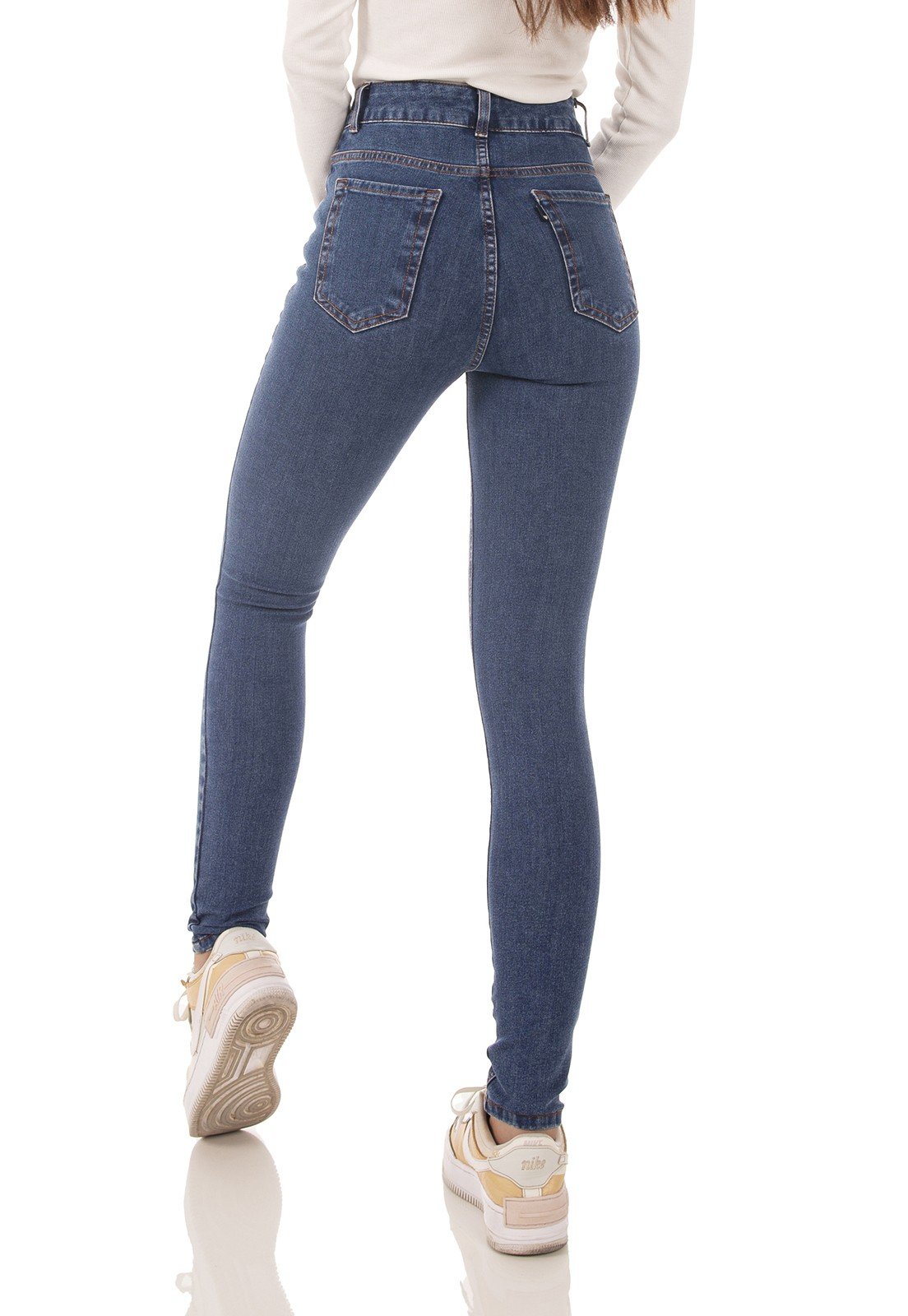 dz3751 ts calca jeans feminina skinny media cigarrete escura denim zero costas prox