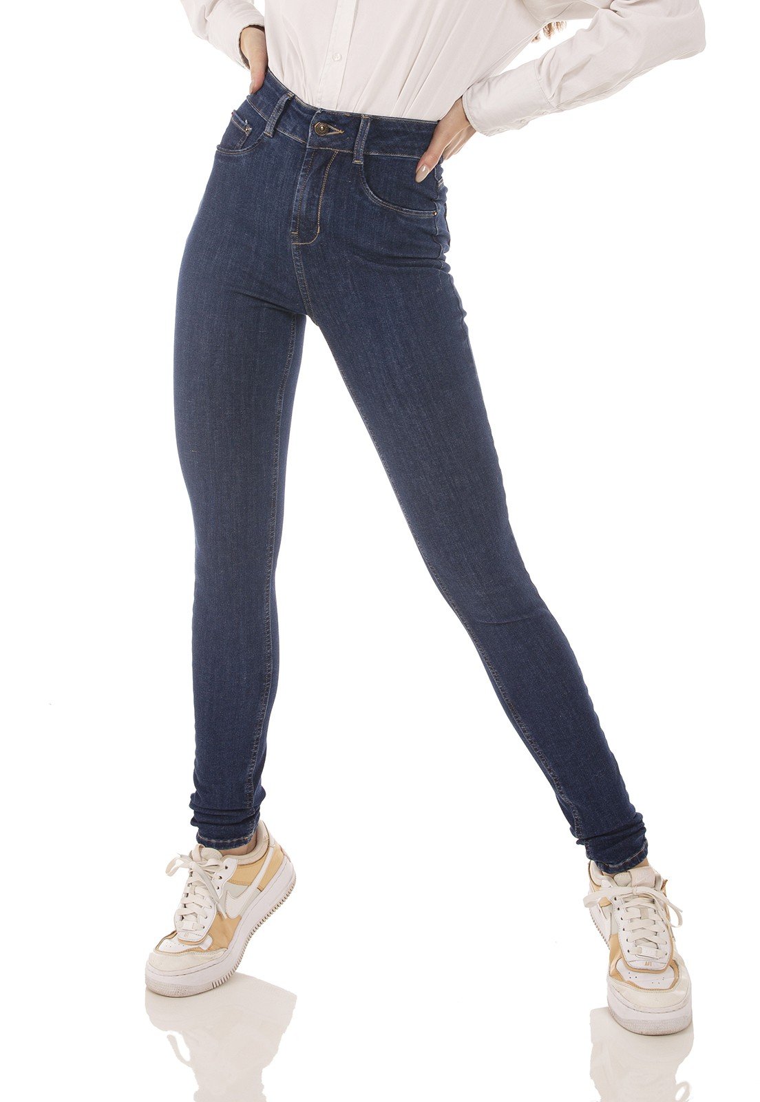 dz3754 ts calca jeans feminina skinny media escura denim zero frente prox 2