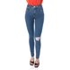 dz3645 re calca jeans feminina skinny media com rasgo no joelho denim zero frente prox