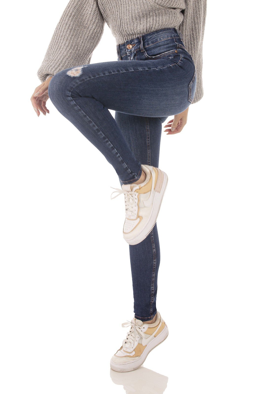 dz3752 ts calca jeans feminina skinny media cigarrete com puidos denim zero lado prox 2