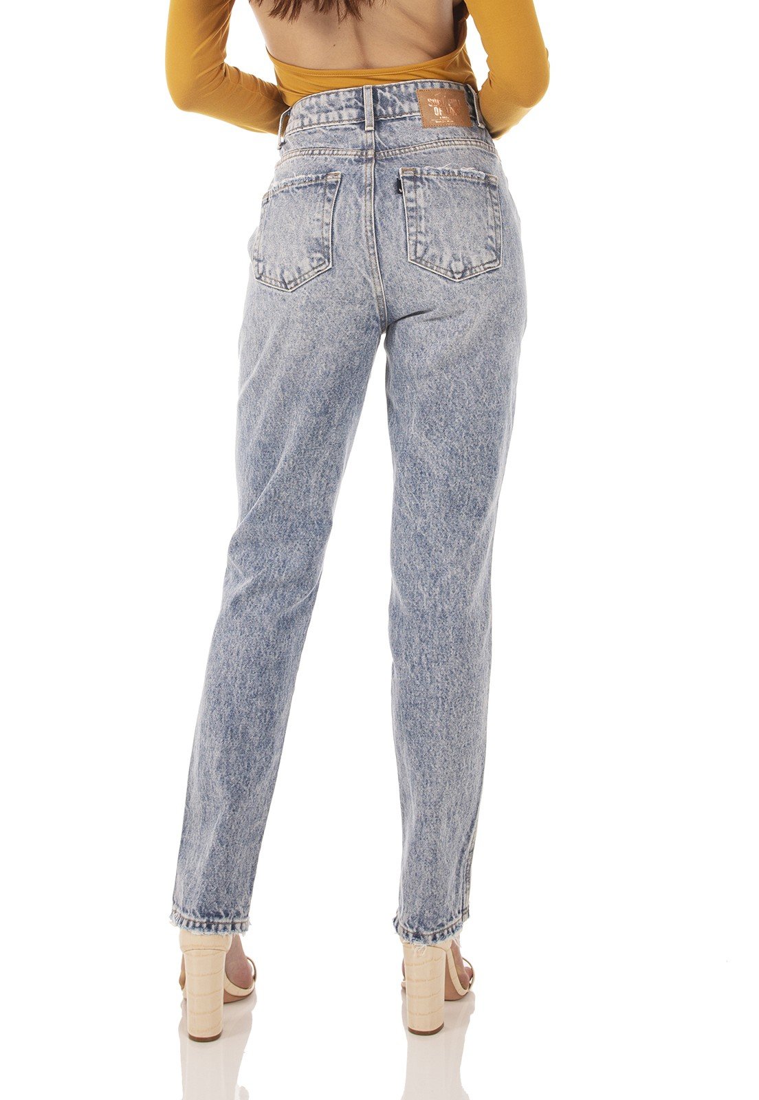 dz3739 alg calca jeans feminina mom recorte frontal denim zero costas prox