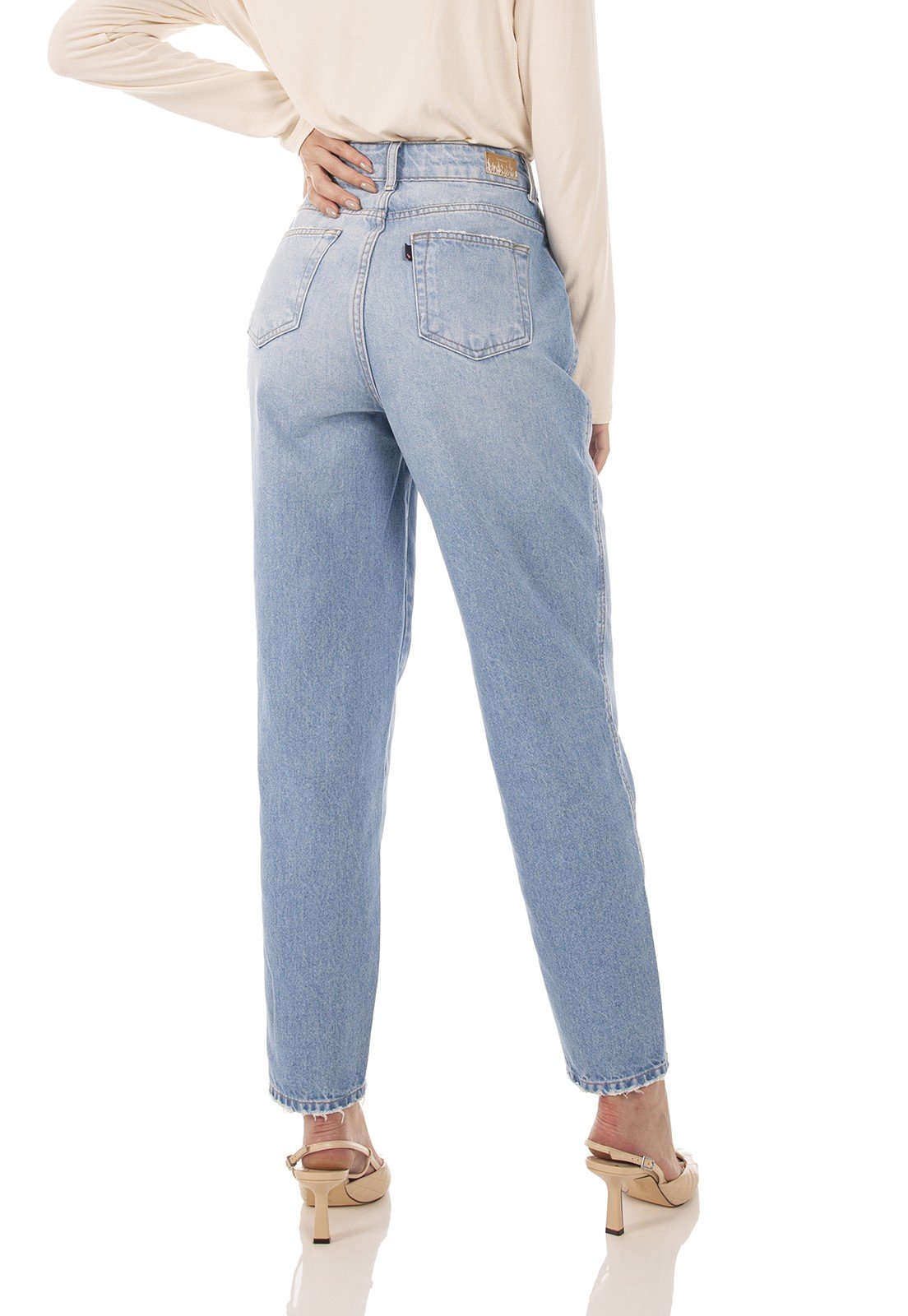 dz3747 alg calca jeans feminina balloon estonada denim zero costas prox