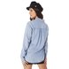 dz11158 camisa jeans feminina oversized fechamento com botoes denim zero costas