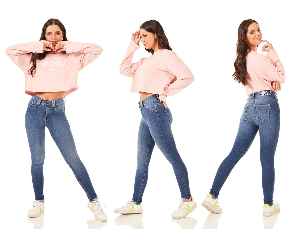 dz3792 ts calca jeans feminina skinny media cigarrete barra desfiada denim zero tripla