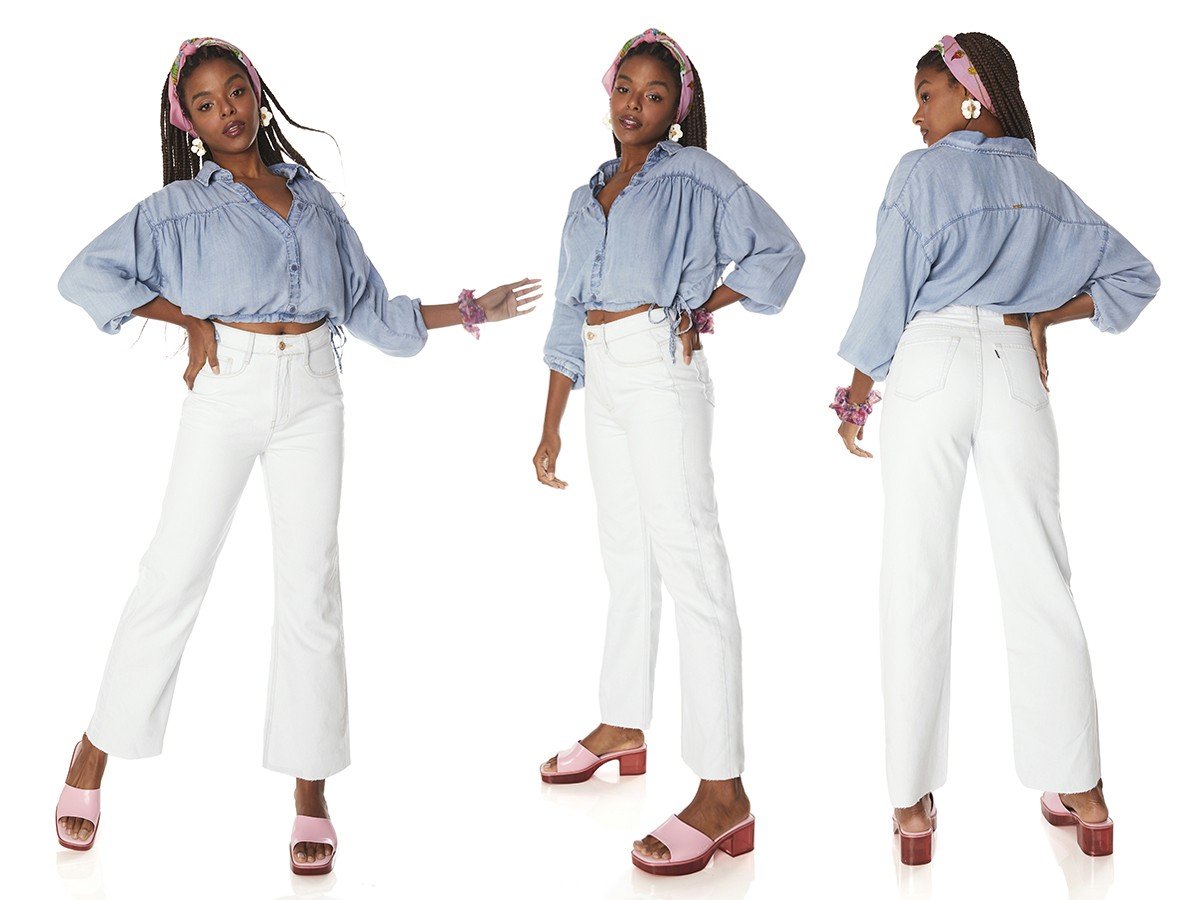 dz3837 alg calca jeans feminina wide leg max barra corte a fio denim zero tripla