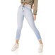 dz3806 re calca jeans feminina skinny media cigarrete clarinha denim zero frente prox