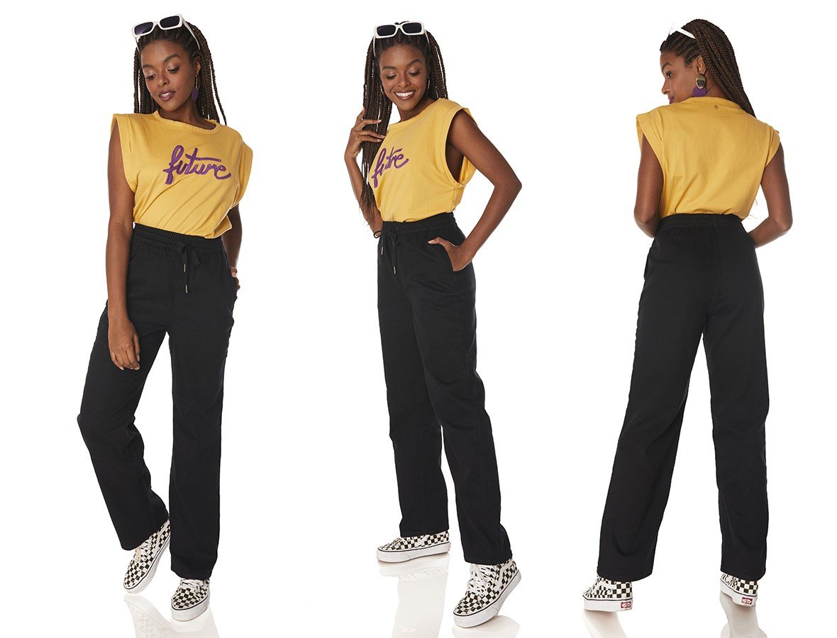 dz3883 com calca jeans feminina dad pants preto denim zero tripla