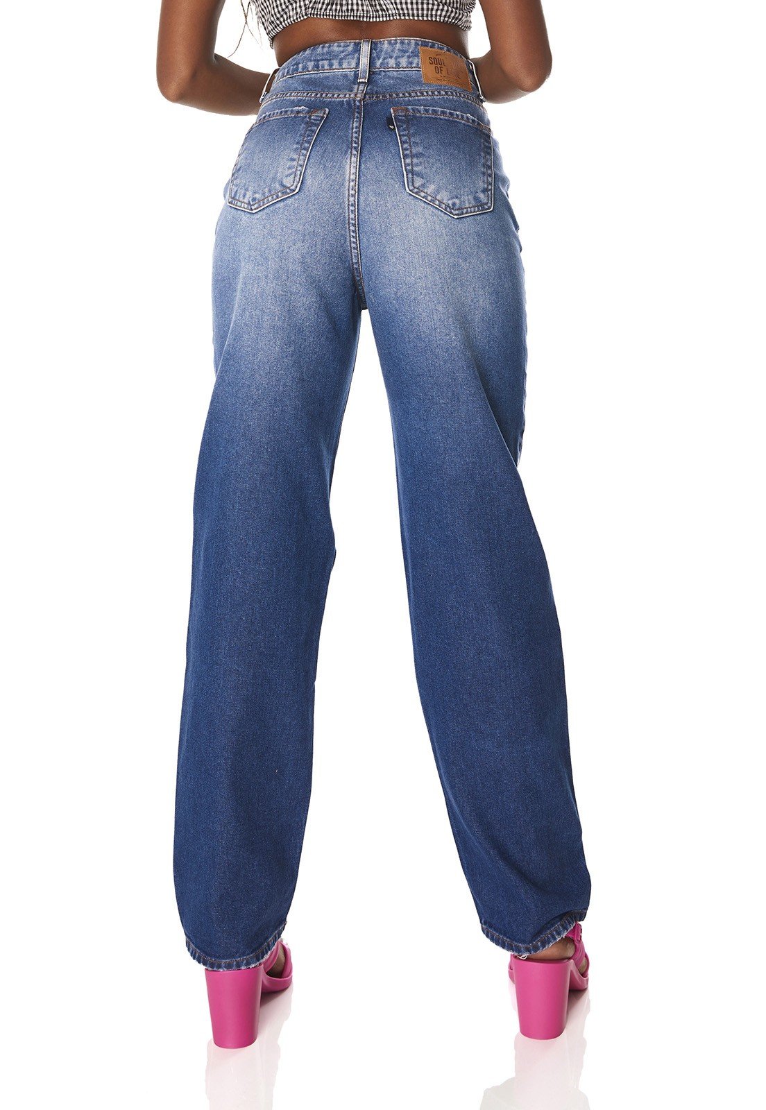 dz3844 alg calca jeans feminina dad pants destroyed denim zero costas prox
