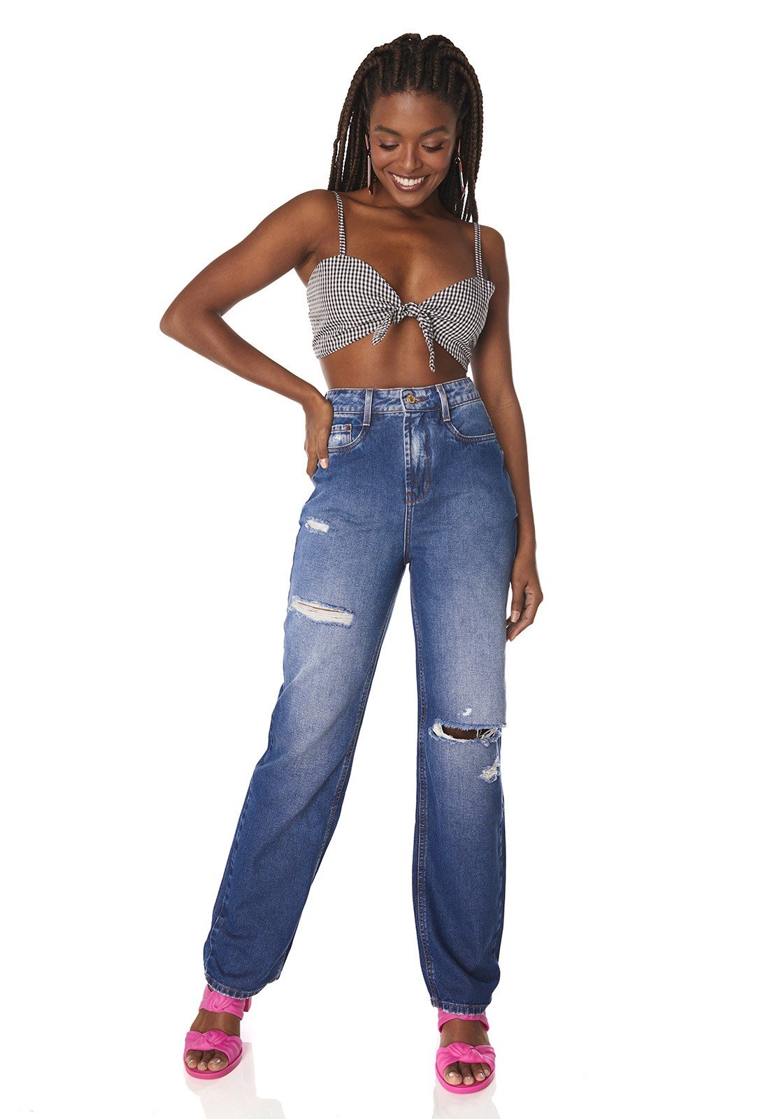 Conjunto Carmim CalÇa Jeans Feminina Carmim Conjunto Blusa Manga