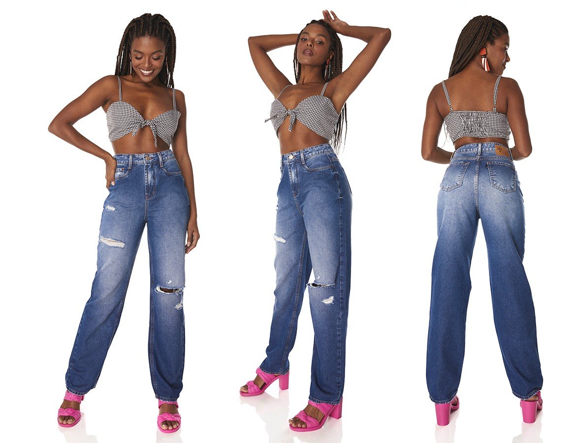 dz3844 alg calca jeans feminina dad pants destroyed denim zero trio