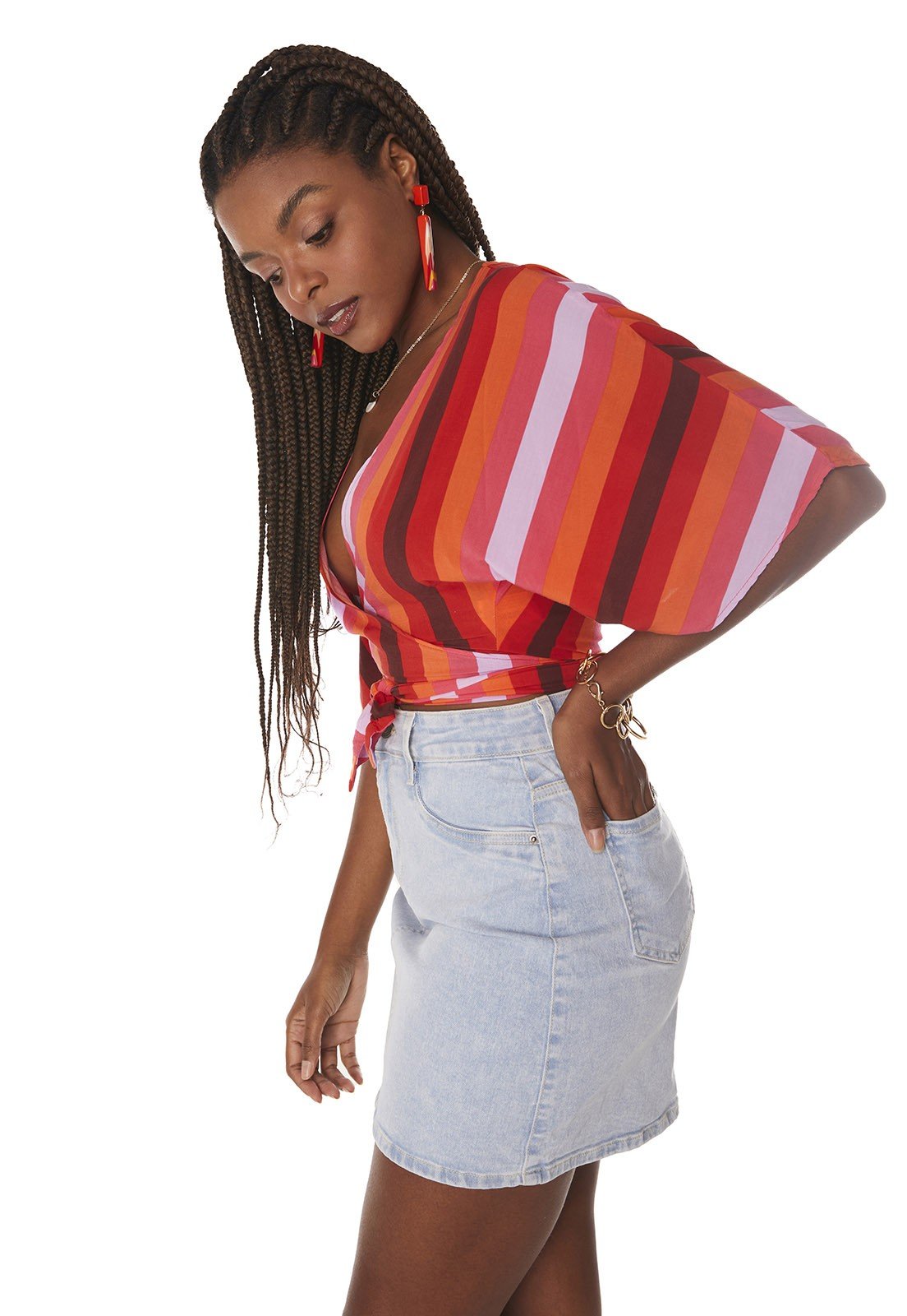 dz7203 com saia jeans feminina tubinho clarinha denim zero lado