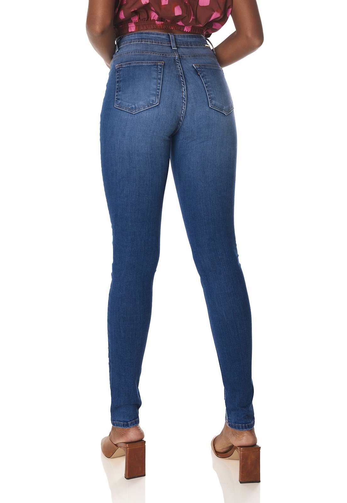 dz3829 re calca jeans feminina skinny media com puidos denim zero costas prox