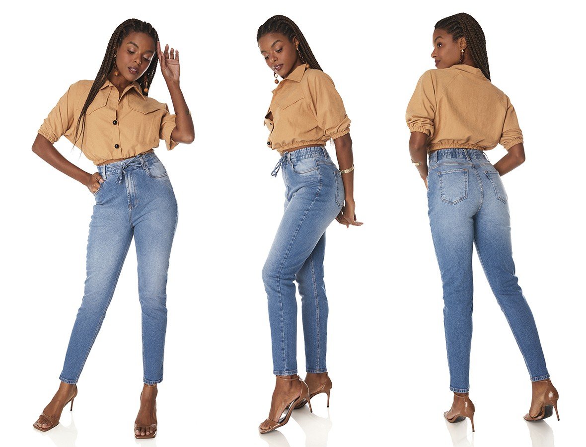 dz3839 com calca jeans feminina mom fit com cordao funcional denim zero tripla
