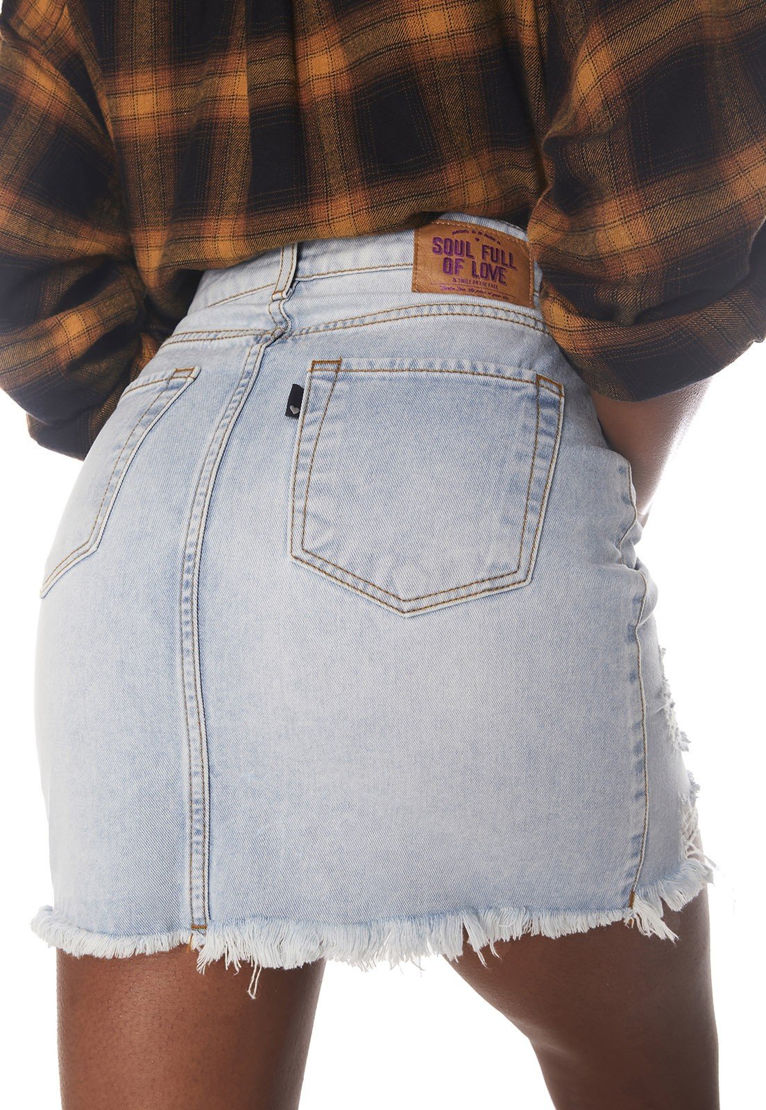 dz7204 alg saia jeans feminina regular barra irregular denim zero detalhe