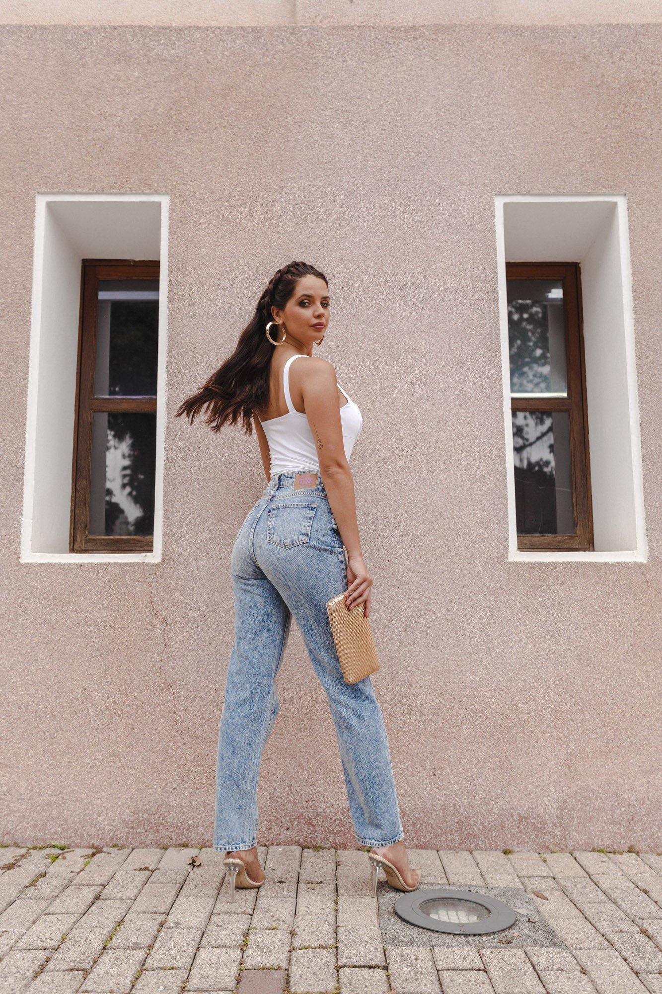 dz3783 alg calca jeans feminina dad pants tradicional denim zero costas
