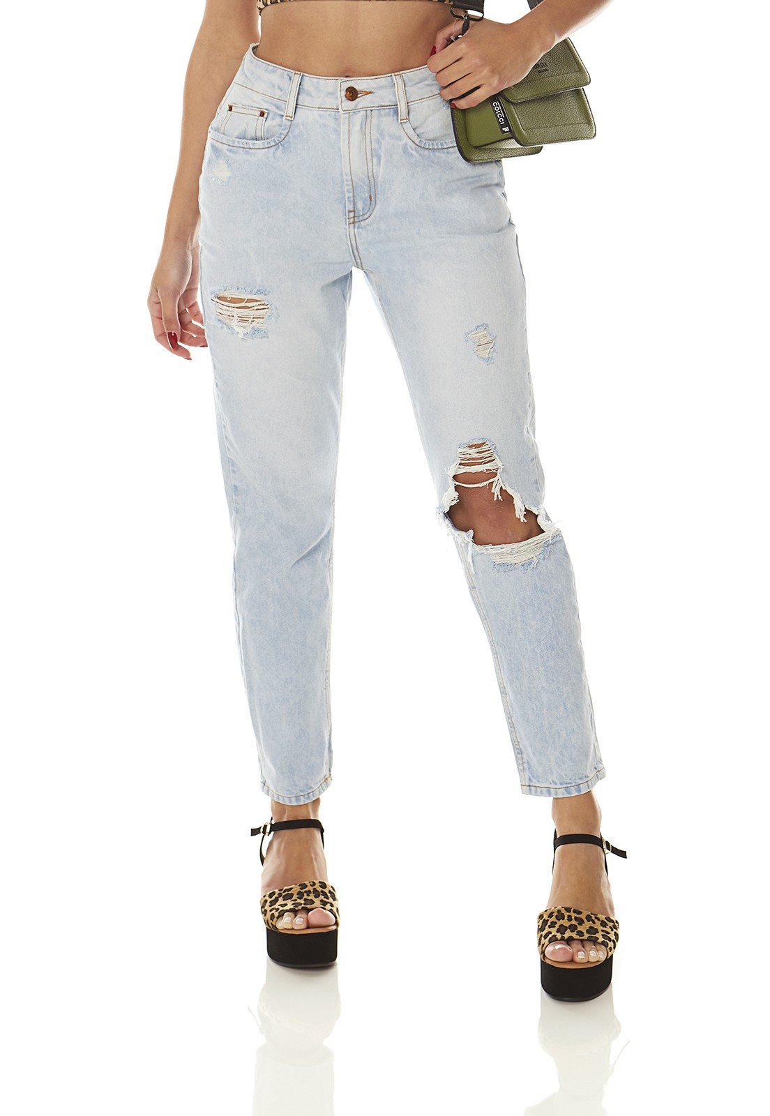 dz3873 alg calca jeans feminina mom rasgo joelho preto denim zero frente prox