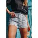 dz6484 alg shorts jeans feminina setentinha com bolsos frontais denim zero frente prox