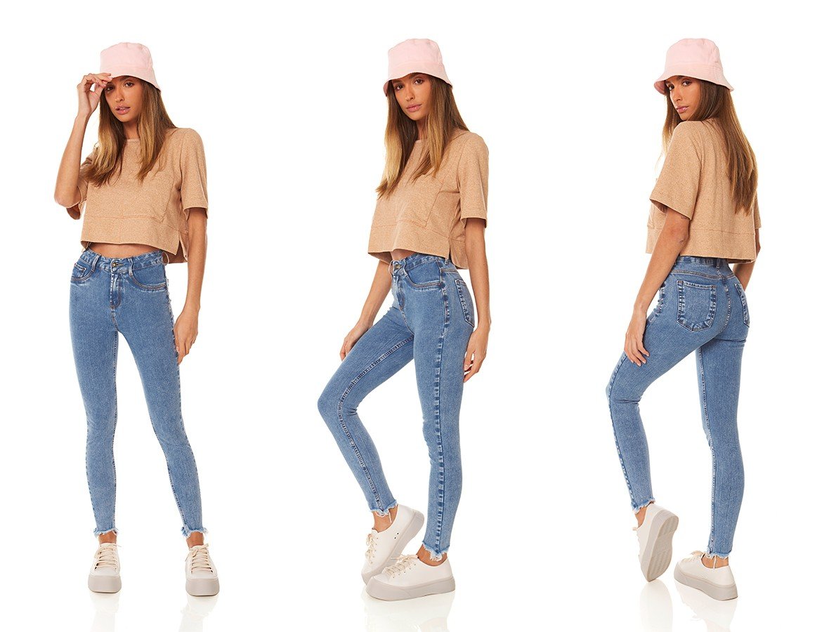 dz3862 ts calca jeans feminina skinny media cigarrete barra irregular denim zero trio