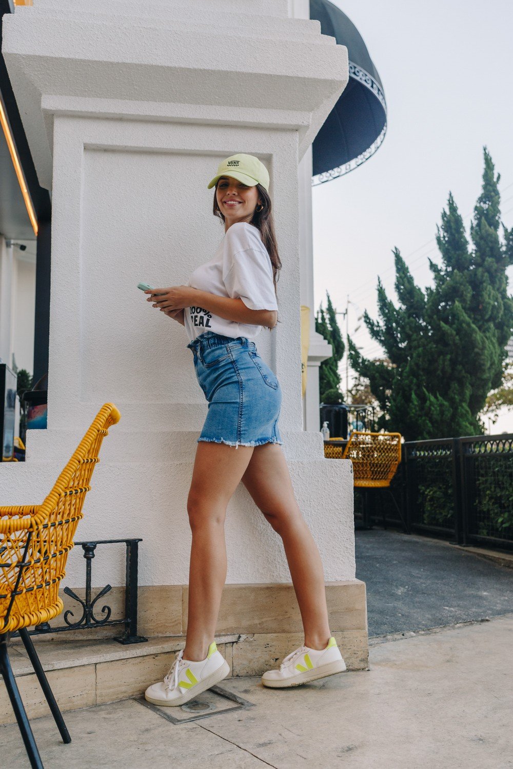 dz7213 com saia jeans feminina tubinho com elastico na cintura denim zero lado crop