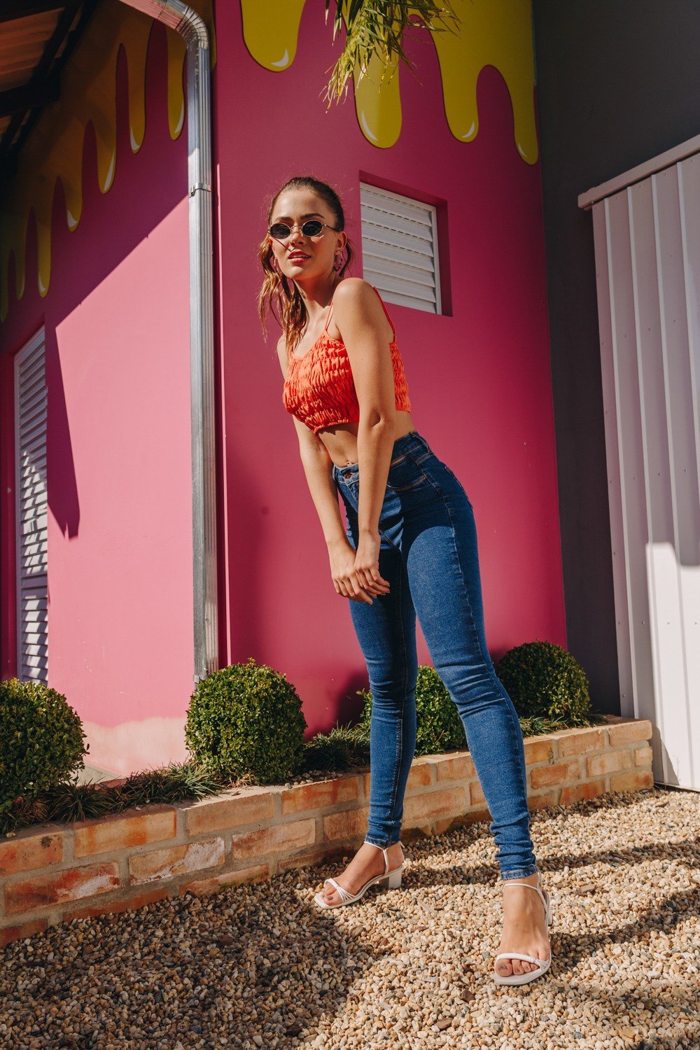 dz3890 re calca jeans feminina skinny media tradicional denim zero lado crop