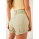 dz6521 com shorts jeans feminino setentinha fit com detalhe em cotele vintage green denim zero detalhe crop