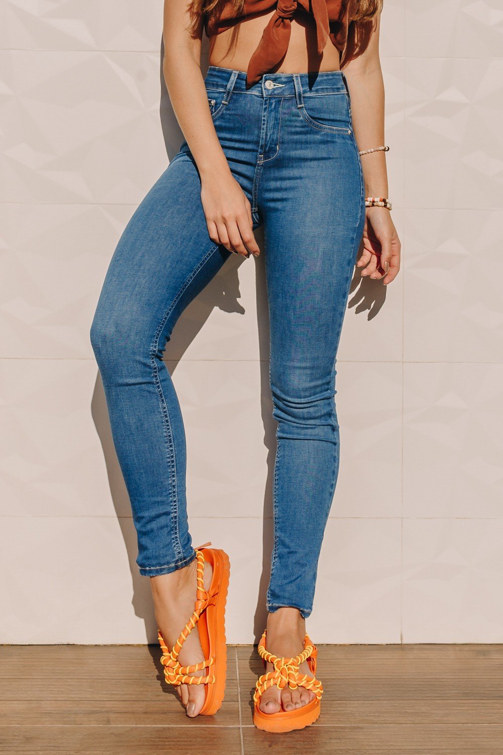 dz3893 re calca jeans feminina skinny media cigarrete tradicional denim zero frente crop crop